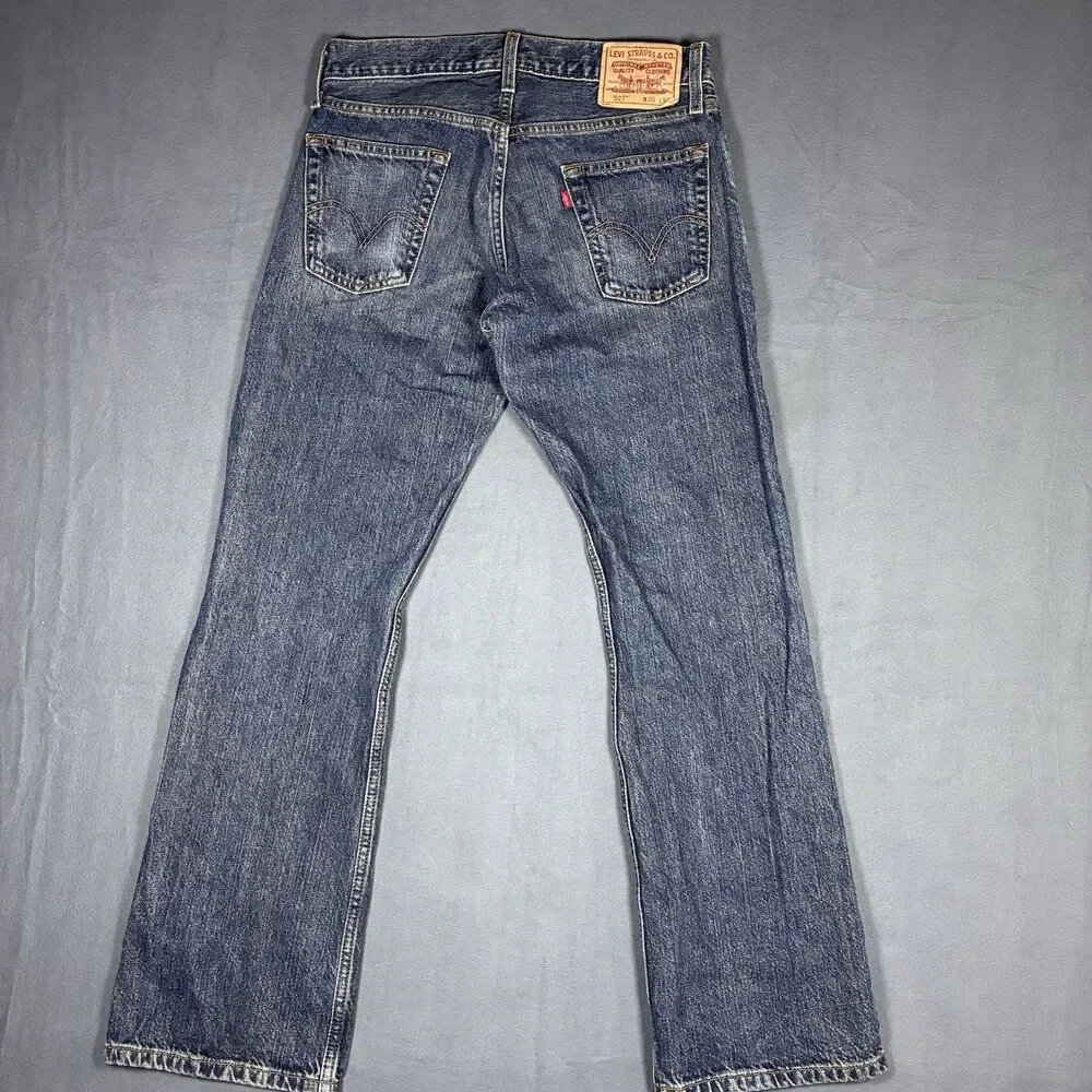 Levi’s 527 Bootcut Jeans Men’s 30x30 Faded Dark Wash Western Slim Y2K Low Rise